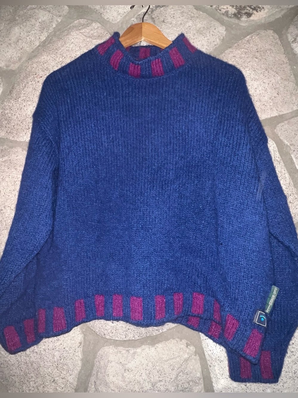 Irelands Eye Womens Large Wool Silk Boxy Knit Sweater Irish l